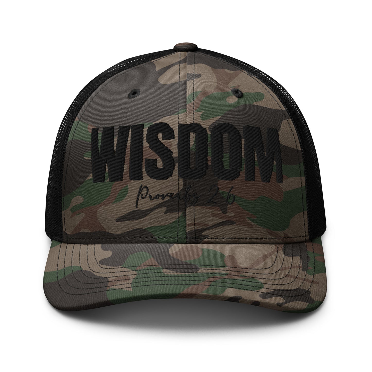 Wisdom Trucker Camouflage Hat – Proverbs 2:6