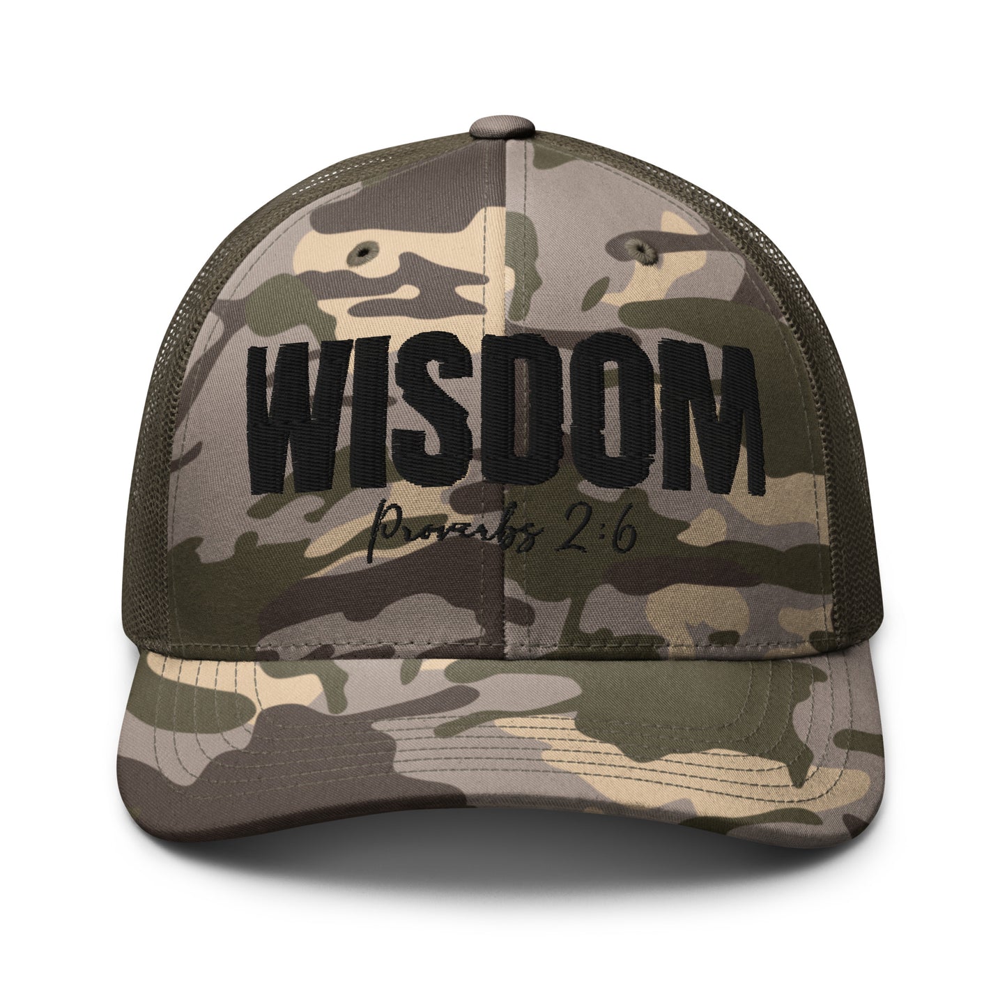 Wisdom Trucker Camouflage Hat – Proverbs 2:6