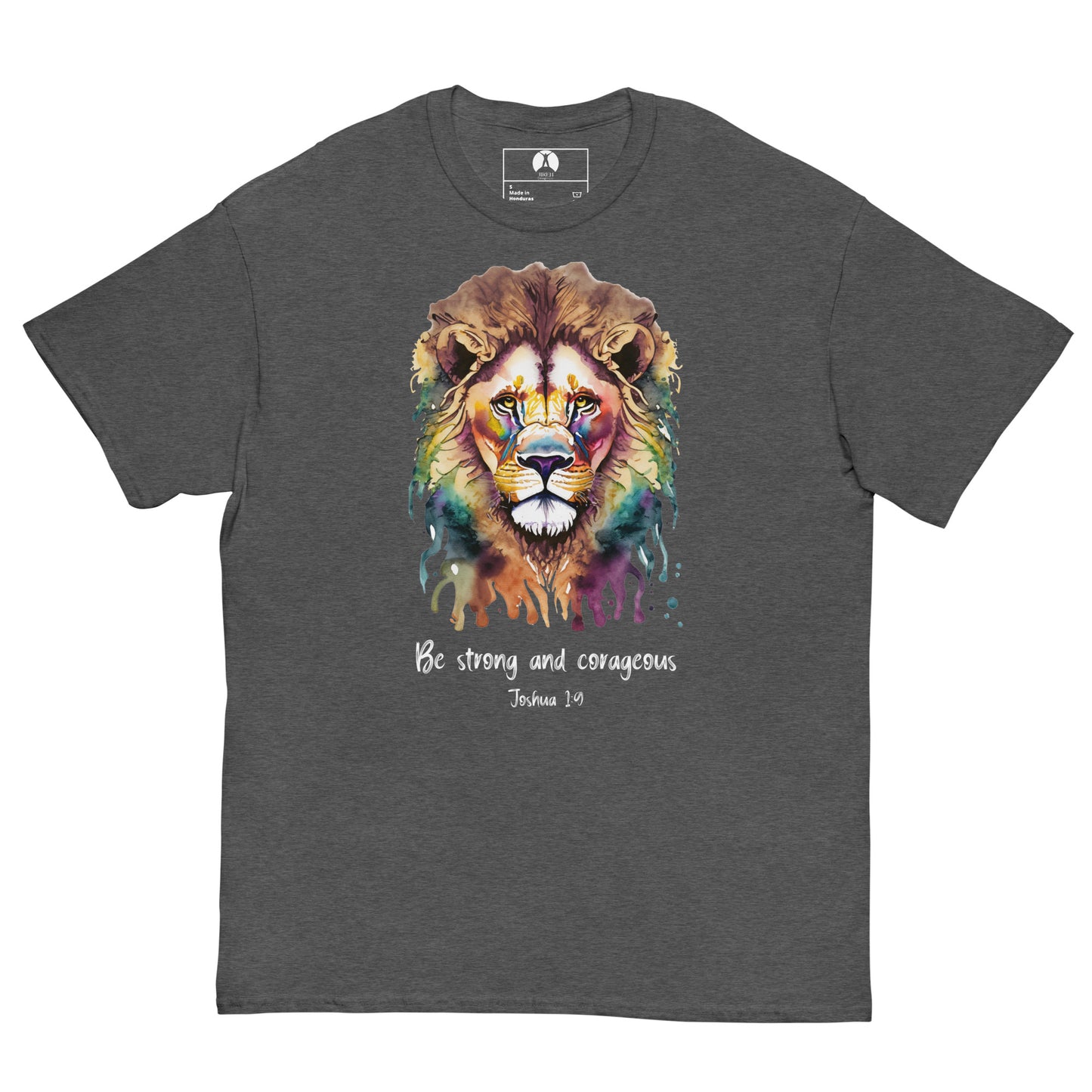 Be Strong and Courageous Heather Grey - Men's T-Shirt